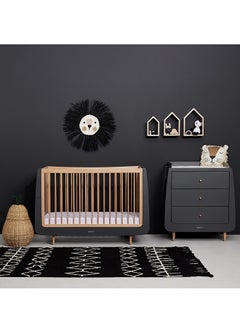 Snuz Kot Skandi Cot Bed For Infant And Baby Bedding/Sleeping, Easly Convert To Toddler Bed, Made of Sustainably Sourced Wood , From 0 M To 10 Years , Dimensions W72 X L133Cm X H89Cm - Slate  - Image 4