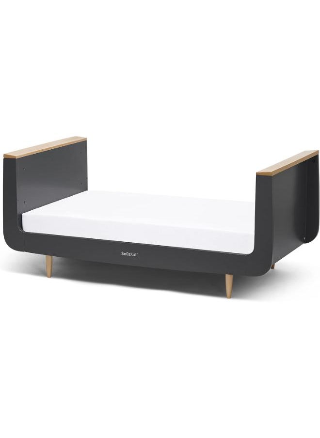 Snuz - Kot Skandi Cot Bed For Infant And Baby Bedding/Sleeping, Easly Convert To Toddler Bed, Made of Sustainably Sourced Wood , From 0 M To 10 Years , Dimensions W72 X L133Cm X H89Cm - Slate - Image 1