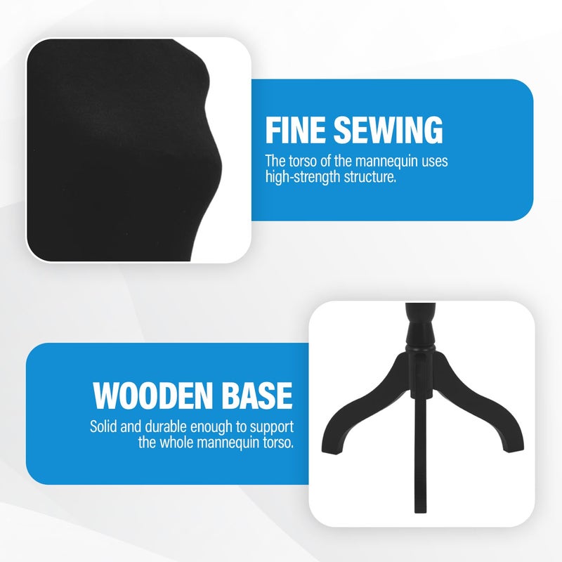 FDW Female Mannequin Body Dress Form Sewing Mannequin Torso Manikin with Tripod Base Stand Adjustable Mannequin for Sewing Clothes Display - Image 4