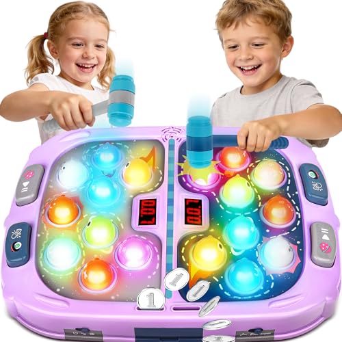 Pafolo Whack Game MoleToys for 3 Year OldBirthday Gifts for 3 4 5 6 Year old BoysBoys Toys Age 3Toddler Gifts2 Player Game ToyLarger 1115in Whack Toy with 5 Modes9 Speeds54 Levels and LightSounds - Image 1