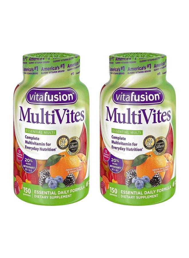 Vitafusion فيتافيوجن جوميز متعدد الفيتامينات للبالغين بنكهة التوت والخوخ والبرتقال - 150 حبة، عبوة من 2 - Image 1