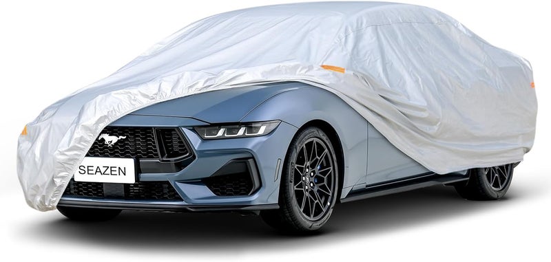 SEAZEN Heavy Duty Waterproof Car Cover for Coupe - Universal Fit for Ford Mustang, Chevrolet Camaro, BMW 4 Series, and More - Image 1