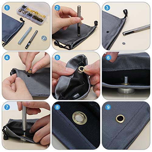 Luxiv 1/2 Inch Grommet Kit 100 Sets, Luxiv Grommets Eyelets 12mm Sewing Eyelets Gold, Silver, Black Metal Gromit Kits 4 Colors with Tools and Storage Box - Image 5