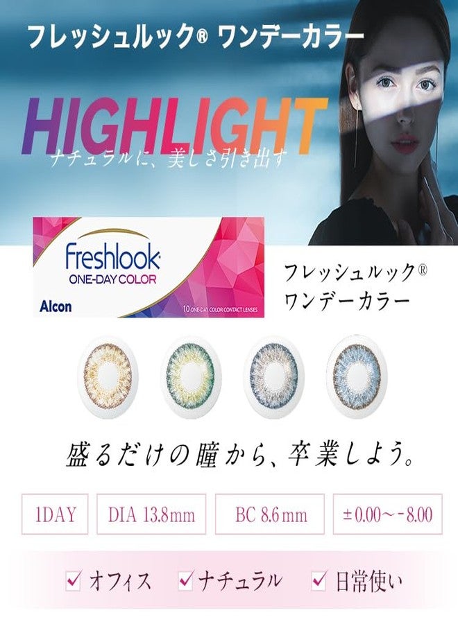 Freshlook OneDay - Daily Disposable Color Contact Lenses (-02.00, Green, Pack of 10) | From Alcon - Image 2