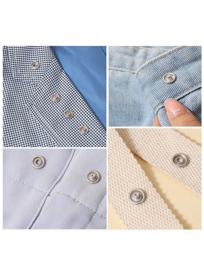 SenRan 200-Piece Metal Press Buttons & Ring Buttons Set for Sewing - No-Sew Invisible Snaps with Fixing Tools, Pliers for Female Buttons & Storage Box - Ideal for DIY Crafts, Clothing, Hats & Bags - Image 4