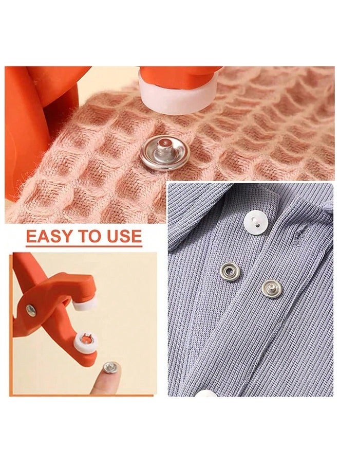 SenRan 200-Piece Metal Press Buttons & Ring Buttons Set for Sewing - No-Sew Invisible Snaps with Fixing Tools, Pliers for Female Buttons & Storage Box - Ideal for DIY Crafts, Clothing, Hats & Bags - Image 2