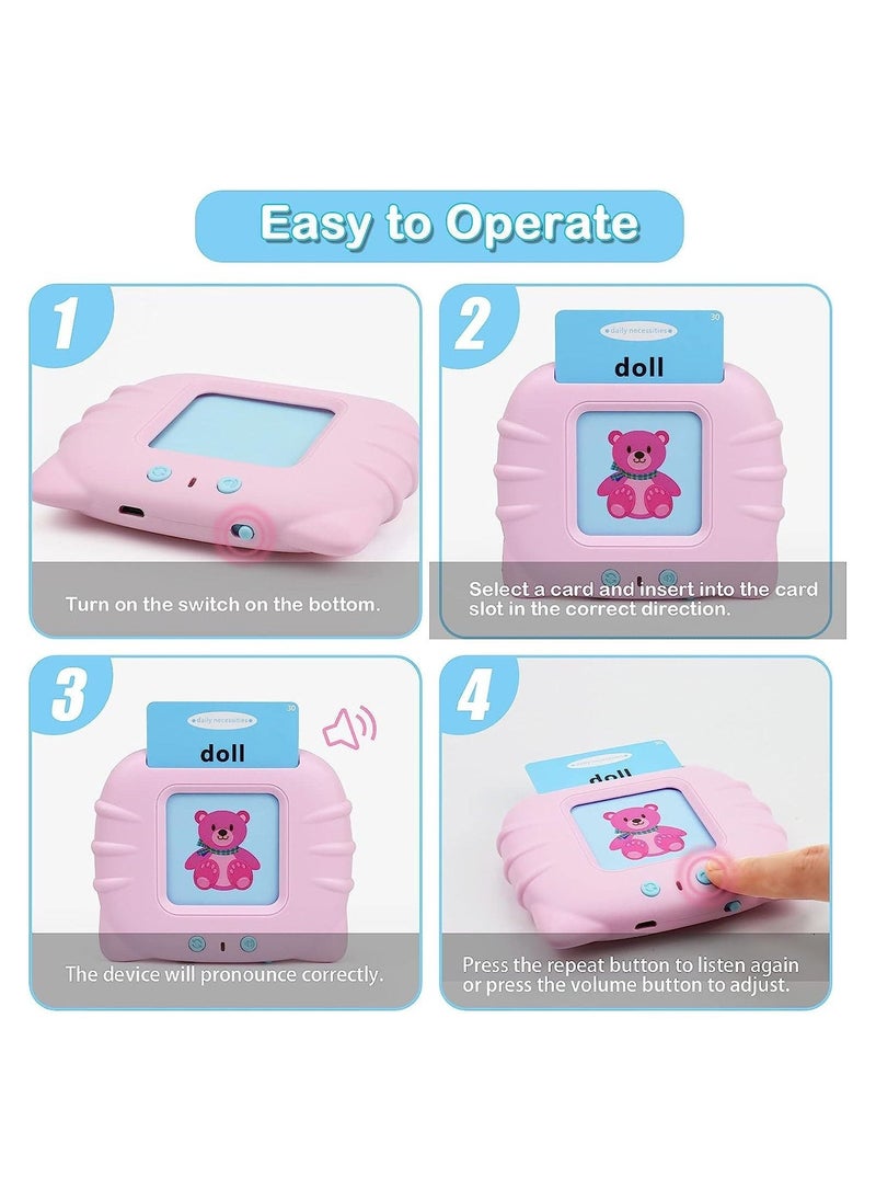 Educational Toy for Kids Listen and Learn Literacy Audible Flash Cards for Toddlers 1 2 3 4 5 6 Years Old Boys Girls Flashcards Device with 112 pcs Double-Sided Cards 224 Words - Image 4