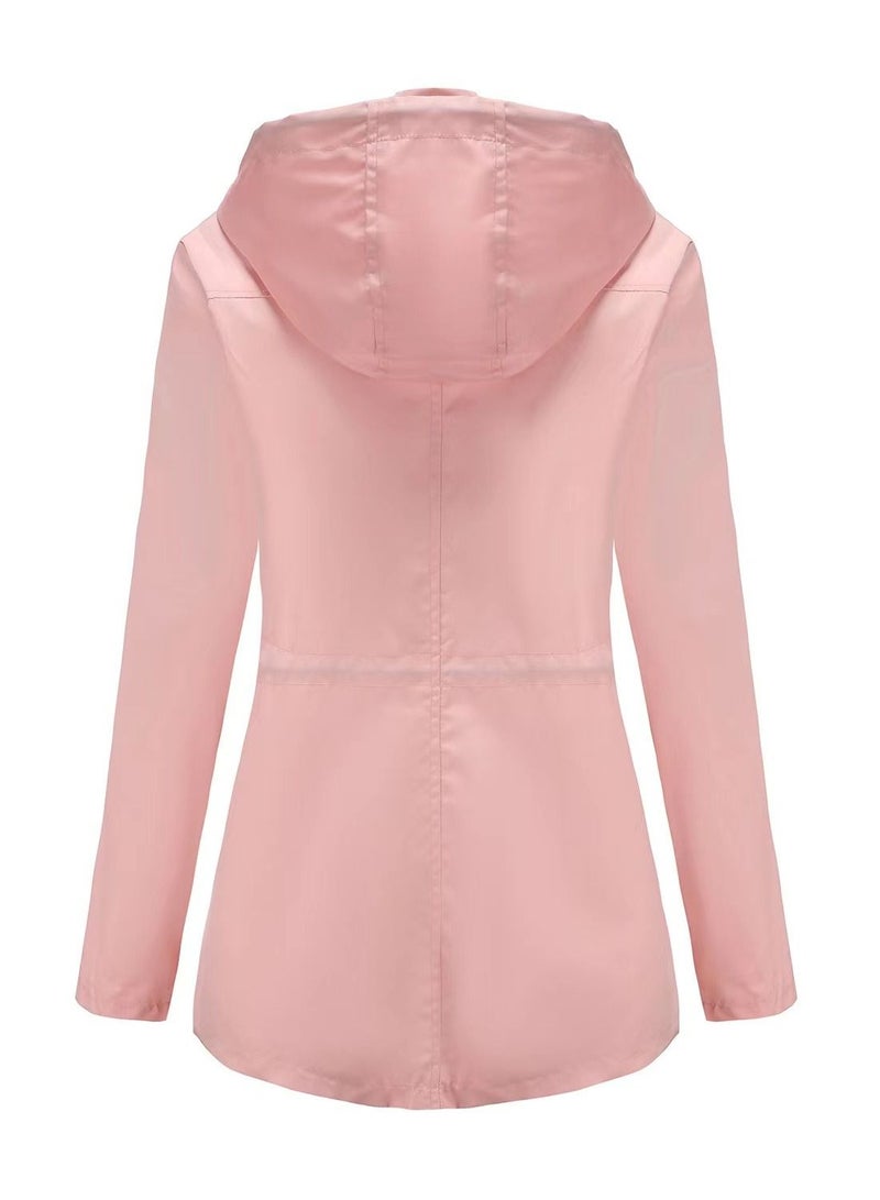 Loquat Autumn Winter Women's Hooded Windbreaker Casual Coat  - Image 2