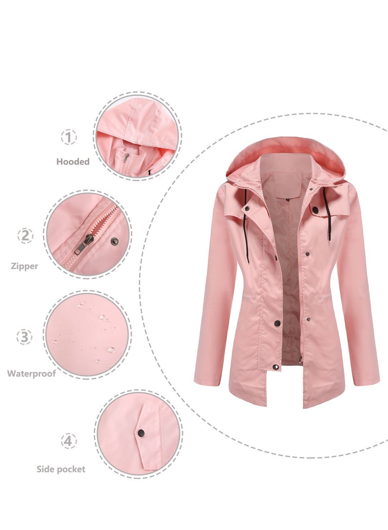 Loquat Autumn Winter Women's Hooded Windbreaker Casual Coat  - Image 3
