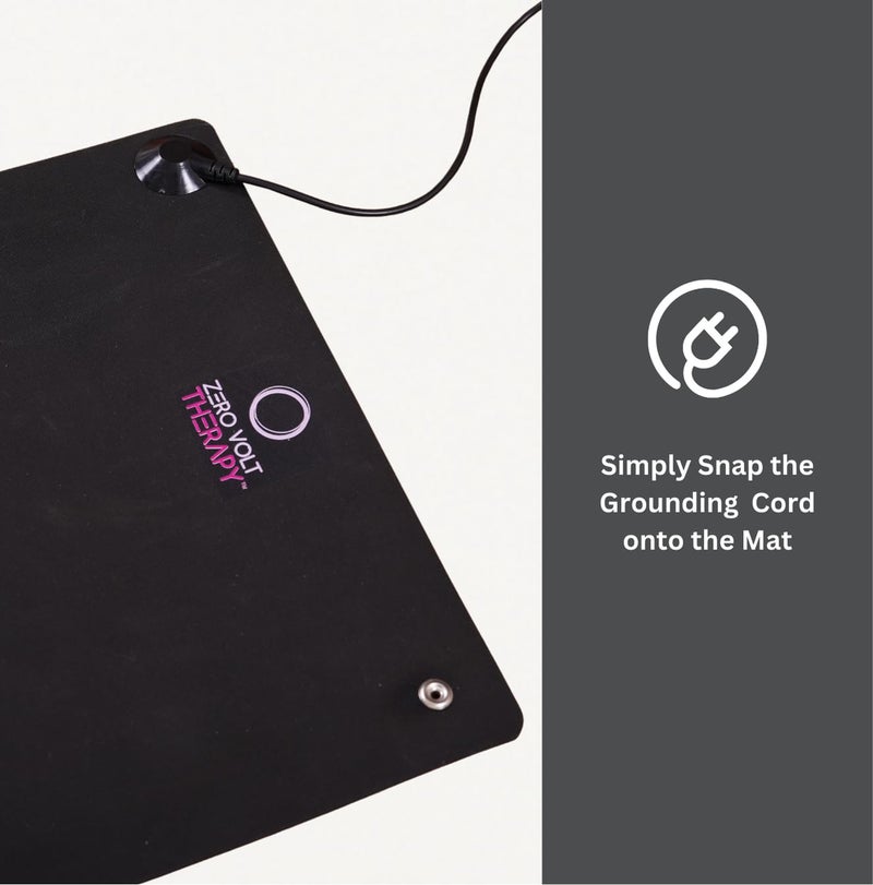 Zero Volt Therapy Universal Zero Volt Therapy PRO Grounding Mat (35 x 76.2 cm) – Carbon-Infused Natural Rubber with Premium Fabric Texture – Includes Connection Cord – Helps Improve Sleep, Reduce Inflammation, and Support Better Circulation - Image 3