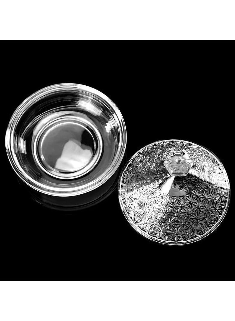 ECVV Clear Glass Candy Dish with Lid - Covered Candy Bowl, Crystal Candy Jar for Home | Kitchen | Office | Table | Birthday Gift Clear - Image 5