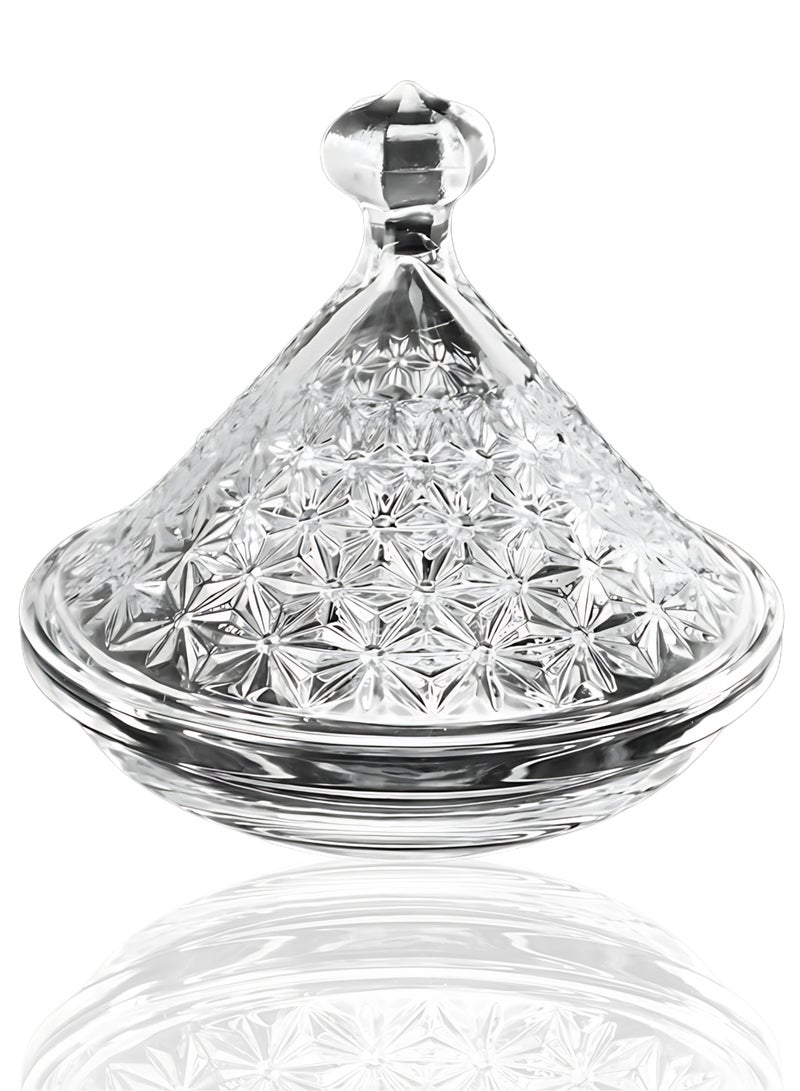 ECVV Clear Glass Candy Dish with Lid - Covered Candy Bowl, Crystal Candy Jar for Home | Kitchen | Office | Table | Birthday Gift Clear - Image 2