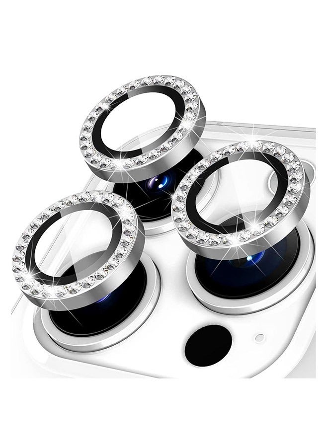 مثقاب فلاش معدني واقٍ لعدسة الكاميرا من الزجاج المقوى ، عالي الدقة مقاوم للخدش ، واقي شاشة بحلقة فردية ، غطاء كاميرا ، لهاتف iPhone 14 Pro / Max (فضي) - Image 1