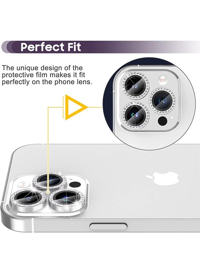 مثقاب فلاش معدني واقٍ لعدسة الكاميرا من الزجاج المقوى ، عالي الدقة مقاوم للخدش ، واقي شاشة بحلقة فردية ، غطاء كاميرا ، لهاتف iPhone 14 Pro / Max (فضي) - Image 4