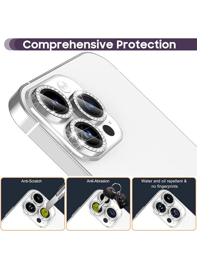 مثقاب فلاش معدني واقٍ لعدسة الكاميرا من الزجاج المقوى ، عالي الدقة مقاوم للخدش ، واقي شاشة بحلقة فردية ، غطاء كاميرا ، لهاتف iPhone 14 Pro / Max (فضي) - Image 5