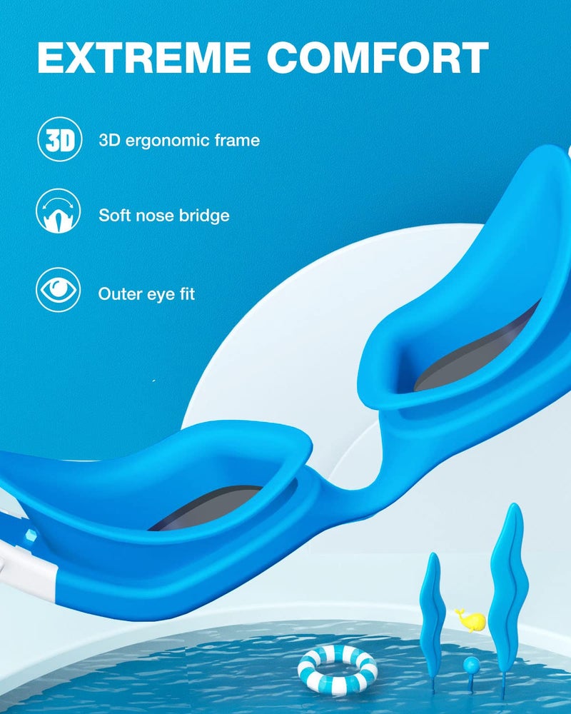 ZIONOR Kids Swim Goggles, G1 MINI UV Protection Anti-Fog Polarized Swimming Goggles for Age 6-14 - Image 3