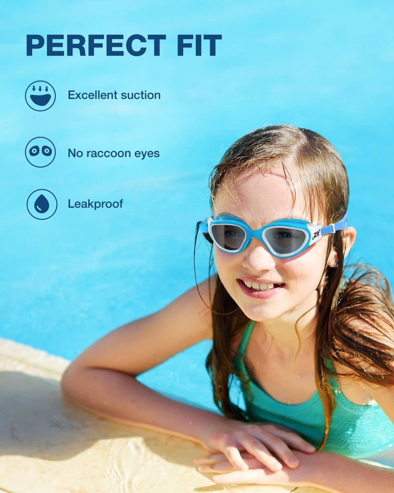 ZIONOR Kids Swim Goggles, G1 MINI UV Protection Anti-Fog Polarized Swimming Goggles for Age 6-14 - Image 4
