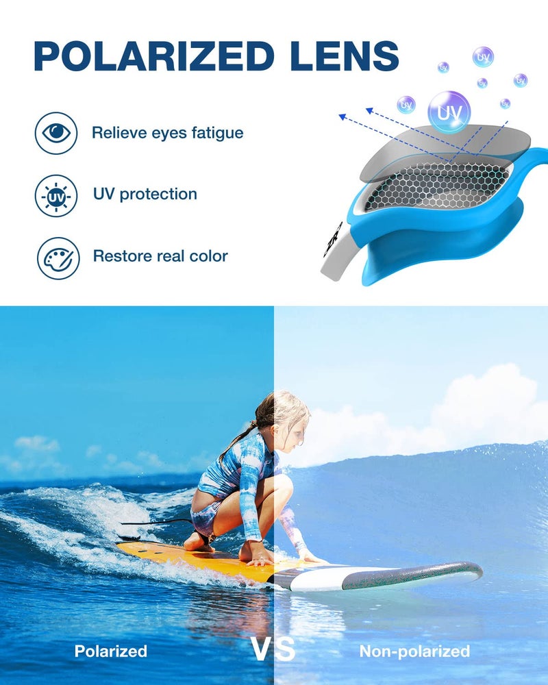 ZIONOR Kids Swim Goggles, G1 MINI UV Protection Anti-Fog Polarized Swimming Goggles for Age 6-14 - Image 2