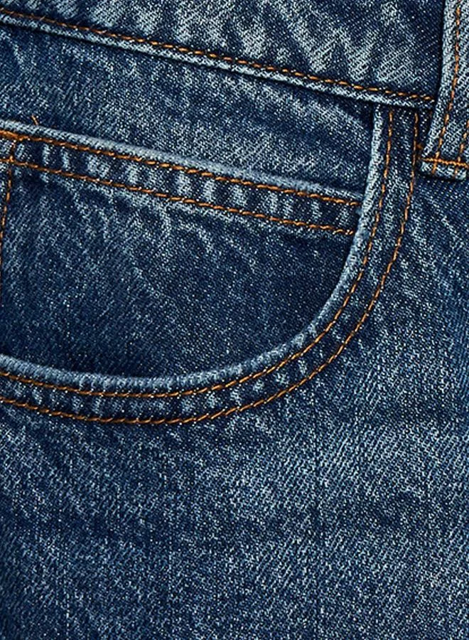 Splash FAV BLUE Denim Barrel Fit Darted Jeans Cotton for Women | Best Price UAE