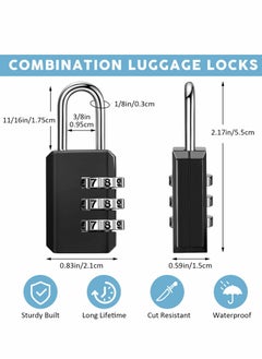 KASTWAVE Locks Travel, Combination Lock, Bag Lock, 6 Pack, 3 Digit Combination Padlock for Traveling Toolbox School Gym Door Locker Suitcases Employee Hasp Storage  - Image 2