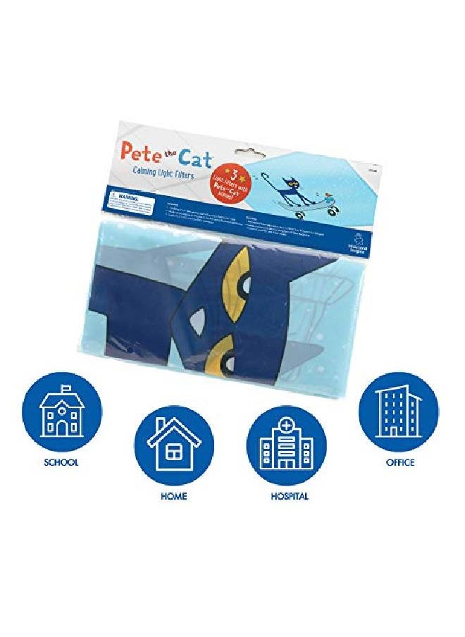 Educational Insights - Pete The Cat Calming Light Filters 3Pack Reduce Glare & Flicker Easy Setup For Office Hospitals Home & Classrooms - Image 1