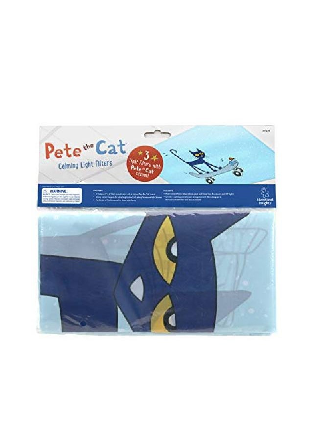 Educational Insights - Pete The Cat Calming Light Filters 3Pack Reduce Glare & Flicker Easy Setup For Office Hospitals Home & Classrooms - Image 1