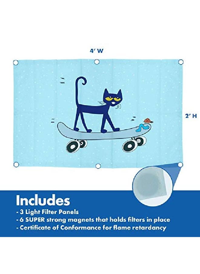Educational Insights - Pete The Cat Calming Light Filters 3Pack Reduce Glare & Flicker Easy Setup For Office Hospitals Home & Classrooms - Image 1