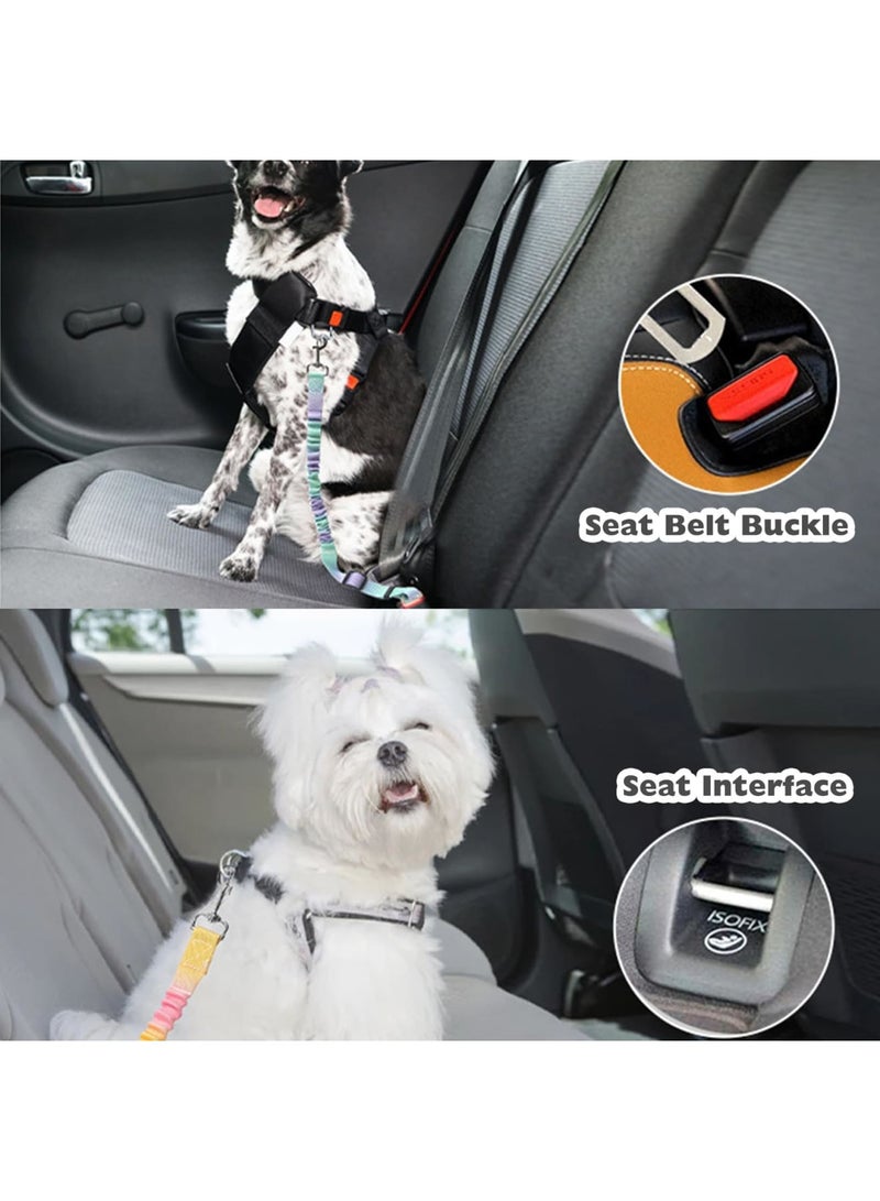 SYOSI 2Pcs Adjustable Dog Car Seat Belt with Secure Clip-On, Elastic Retractable Pet Safety Harness, Durable Safety Restraint for Car Travel, Comfortable and Easy to Use, Suitable for Small to Large Dogs - Image 4