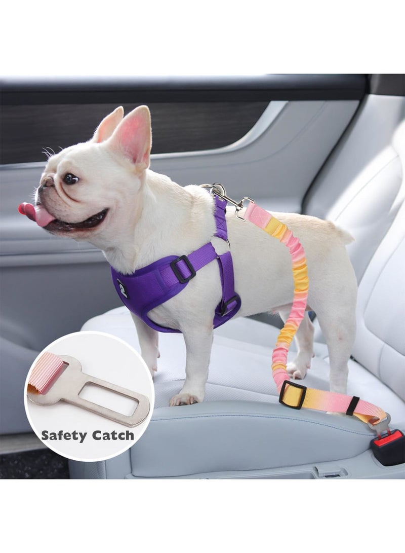 SYOSI 2Pcs Adjustable Dog Car Seat Belt with Secure Clip-On, Elastic Retractable Pet Safety Harness, Durable Safety Restraint for Car Travel, Comfortable and Easy to Use, Suitable for Small to Large Dogs - Image 3