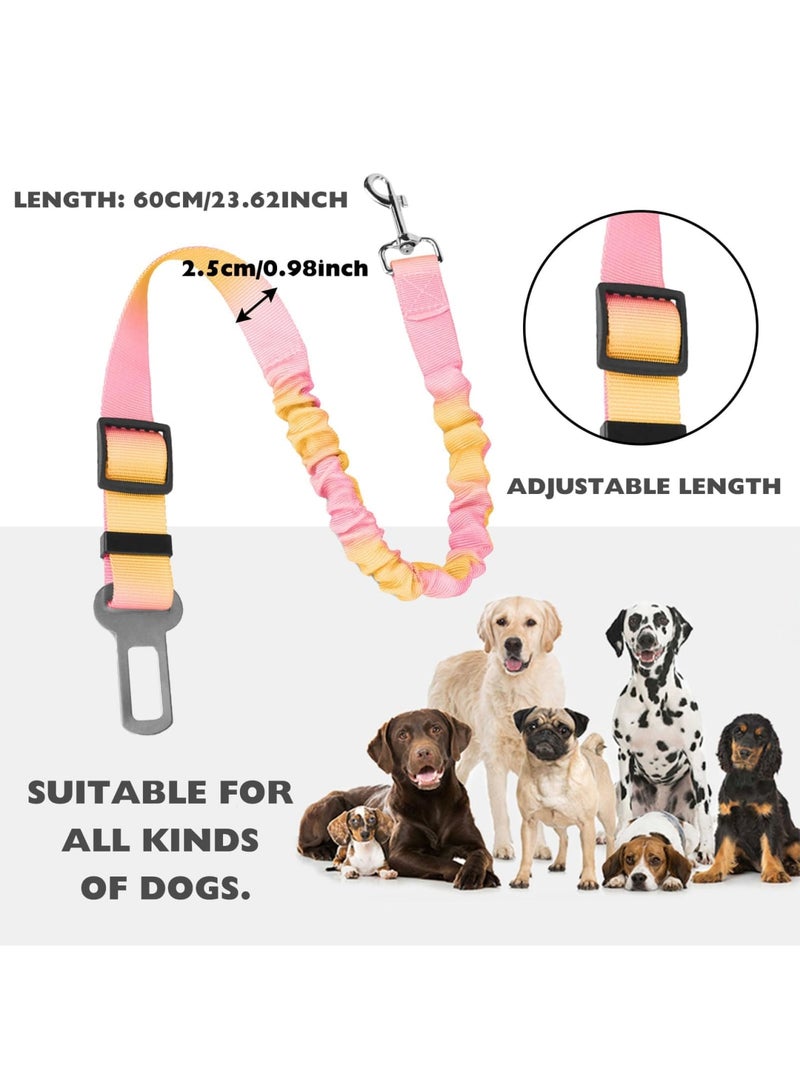 SYOSI 2Pcs Adjustable Dog Car Seat Belt with Secure Clip-On, Elastic Retractable Pet Safety Harness, Durable Safety Restraint for Car Travel, Comfortable and Easy to Use, Suitable for Small to Large Dogs - Image 2