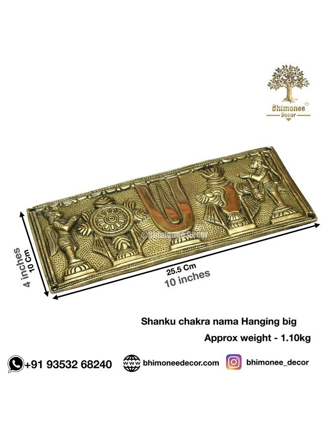 Bhimonee Decor by Modern Gift Centre | Pure Brass Shanku Chakra Hanging Wallplate with Garuda and Hanuman | 10 x 4 Inches | 1.10 kg Weight | Premium Spiritual Wall Decor for Home, Temple, Office - Image 2
