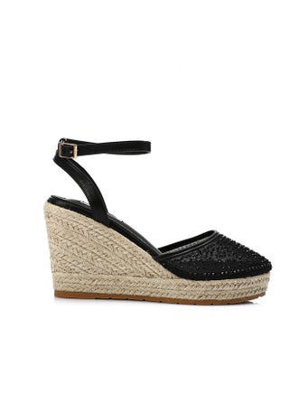 Strassy Heeled Black Wedge Shoes - pzsku/ZF7BC6F66D0A0055B3F62Z/45/1750580104/91f1c6b3-e6d1-4e13-85c8-330c3b743bba