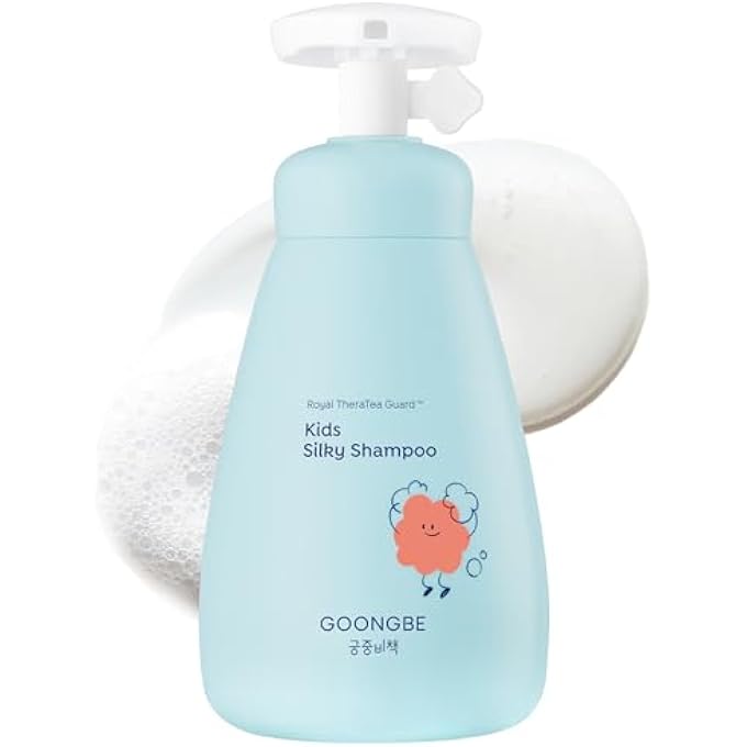 GOONGBE Kids' Detangling Shampoo - Silky Shine for Frizzy Tangle-Prone Hair â€“ Silicone-Free Low pH with Silk Protein & Macadamia Oil â€“ Tear-Free Tested, 25 Allergen-Free â€“ Korean K-Beauty, 10.1 fl oz