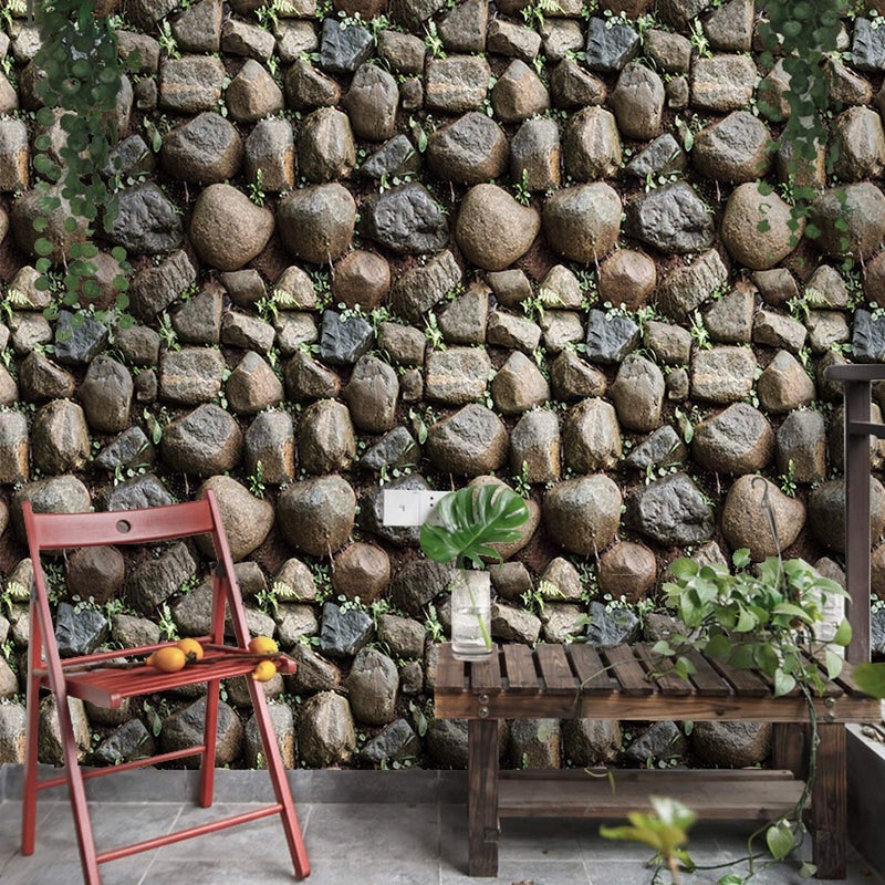 Wolpin Wall Stickers Wallpaper Decals Self Adhesive 45 cm x 10 m 3D Stone DIY Stone Color Decorative Wallpaper - Image 2
