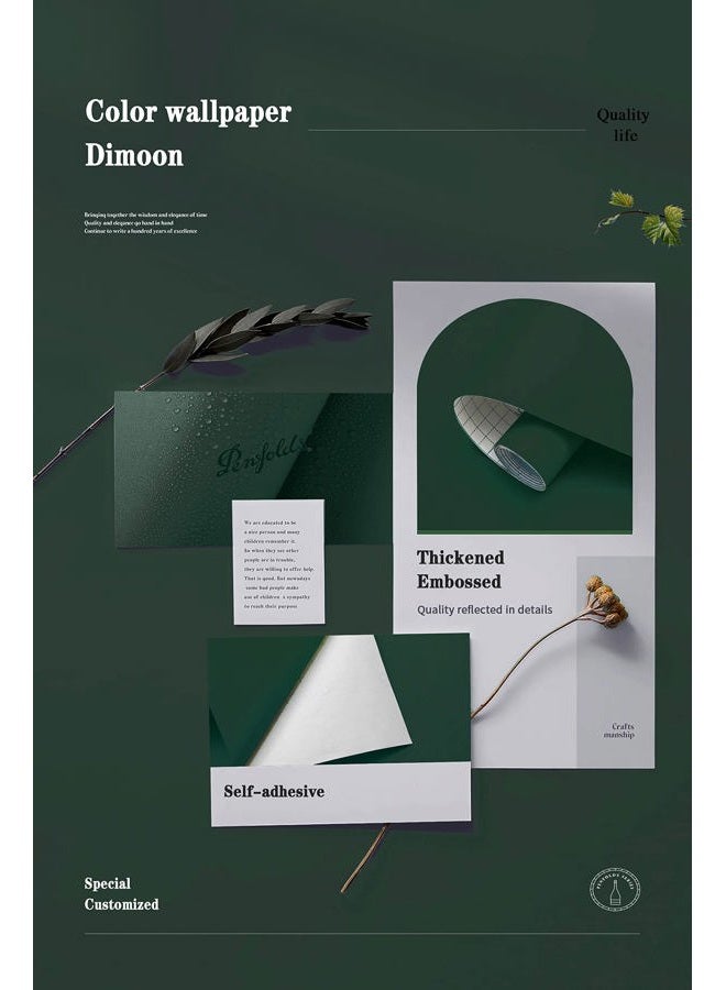 Dimoon 110''x17.7'' Dark Green Peel and Stick Wallpaper Contact Paper Modern Self Adhesive Wall Paper Removable Renter Friendly Textured Solid Color Cabinet Vinyl Roll (110''x17.7'',Emerald Dark) - Image 4