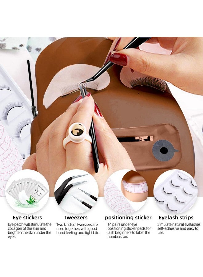 DNSGOOR Lash Extension Kit Professional Eyelash Grafting Training Tools Mannequin Head Usb Fan Lash Shampoo 0.07D Curl Mix 815Mm Glue Practice Eyelash Strips Lash Mappingexercise Set For Beginner - Image 4