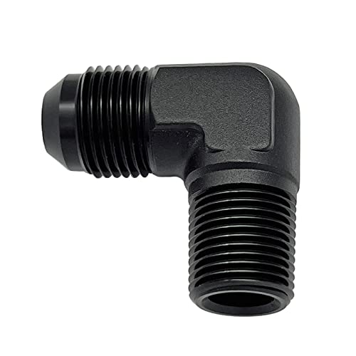 KRD PERFORMANCE KRD RERFORMANCE Black Aluminum 90 Degree Elbow -10 AN AN10 Male Flare to 1/2" NPT Male Thread Fitting Adaptor Connector - Image 5