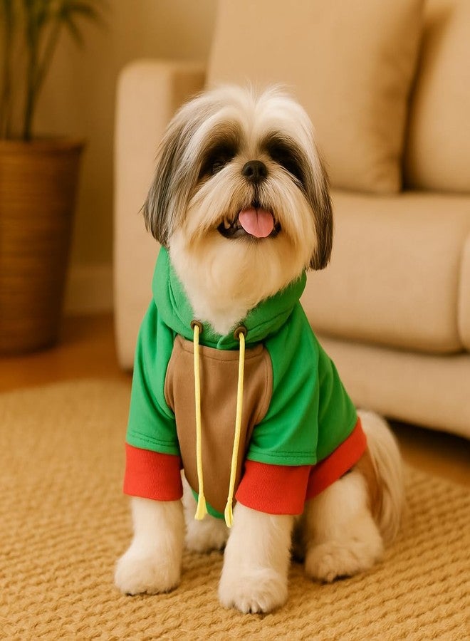 Zigly Lifestyle Leafy Vibrant Warmer Hoodie for Dogs | Warm Cozy Winter Sweatshirt for Dogs | Soft Comfortable Pet Clothing for Cold Weather | 3XL | 45.7cm - Image 3