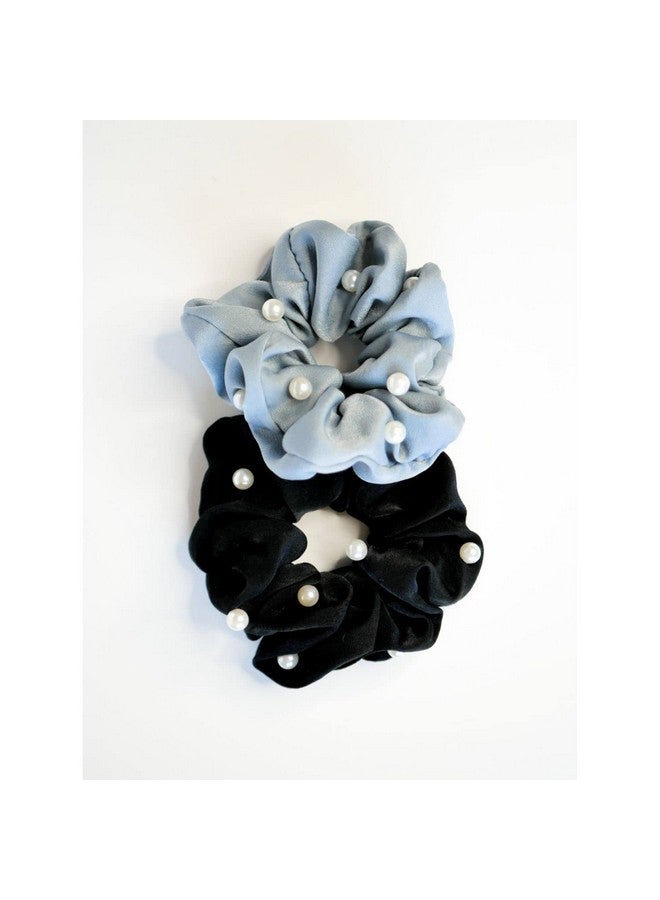 FAMEZA 3 Pearl Soft Satin Scrunchie Dark Set | Hair Accessories - Image 4