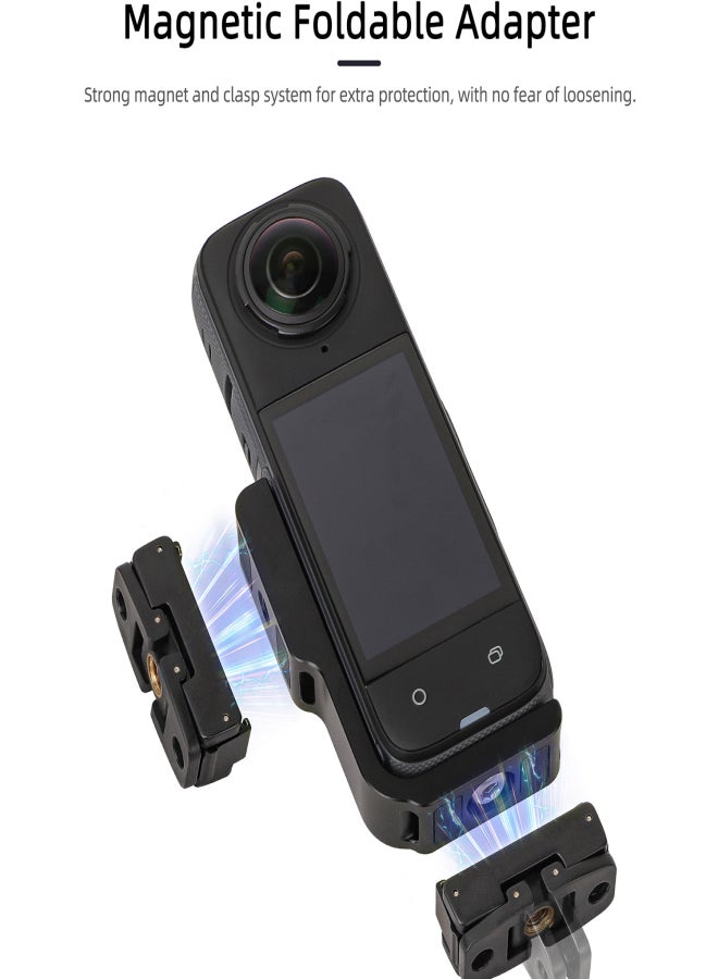 X4-ZJ826 Sunnylife for Insta360 X4 Horizontal and Vertical Shooting Bracket L-shape Conversion Bracket Magnetic Adaptor Expansion Accessory - Image 5