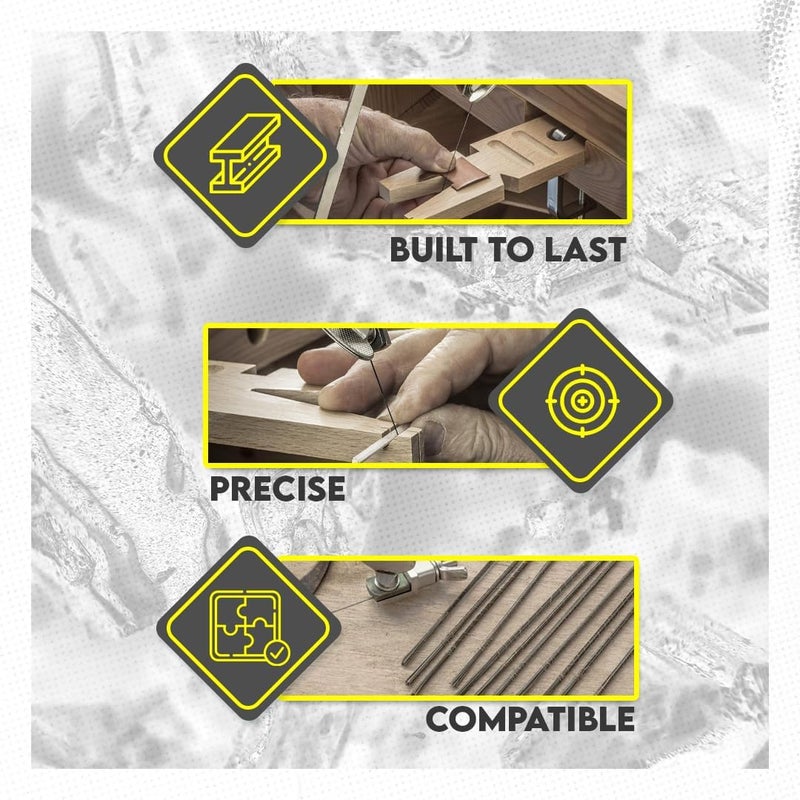 SE 3-in-1 Professional Jeweler's Saw Set - Saw Frame, 144 Blades, and V-Slot Bench Pin with Clamp - Versatile Tools for Precise Jewelry Making - Image 4