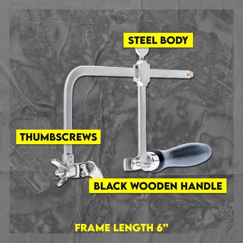 SE 3-in-1 Professional Jeweler's Saw Set - Saw Frame, 144 Blades, and V-Slot Bench Pin with Clamp - Versatile Tools for Precise Jewelry Making - Image 5