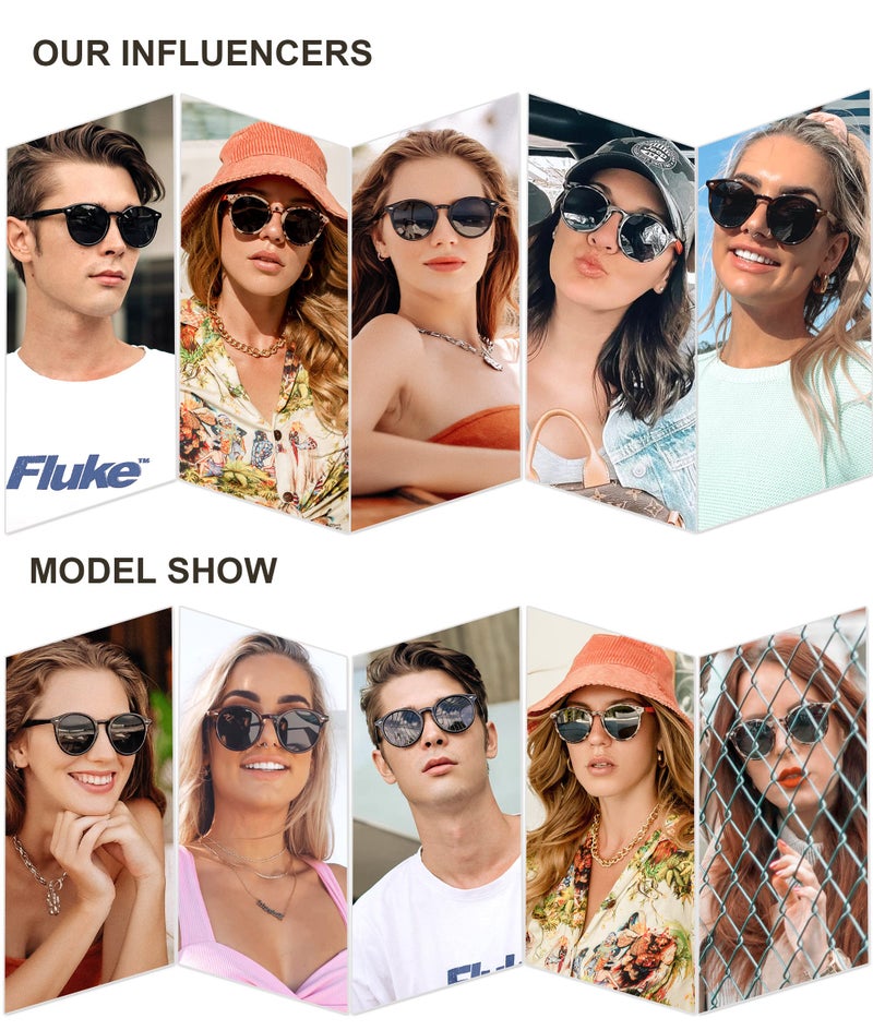 SOJOS Retro Round Polarized Sunglasses for Women Men Classic Vintage Sunnies SJ2069, Brown Tortoise/Brown - Image 3