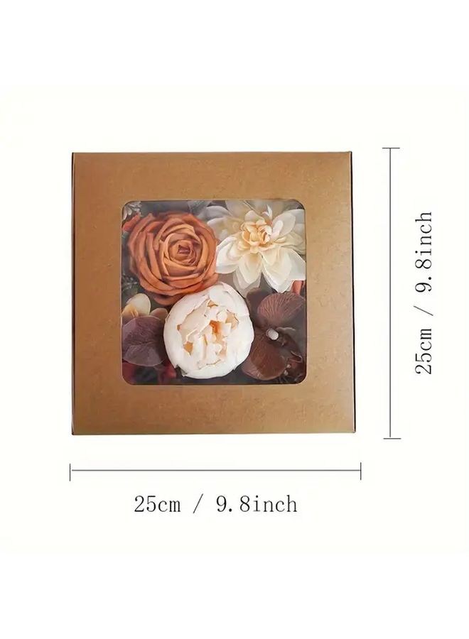Autumn Harvest Thanksgiving Home Decor White Gift Box Flower Bouquet - Image 5