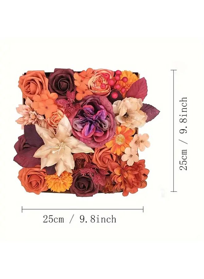 Autumn Harvest Thanksgiving Home Decor White Gift Box Flower Bouquet - Image 3