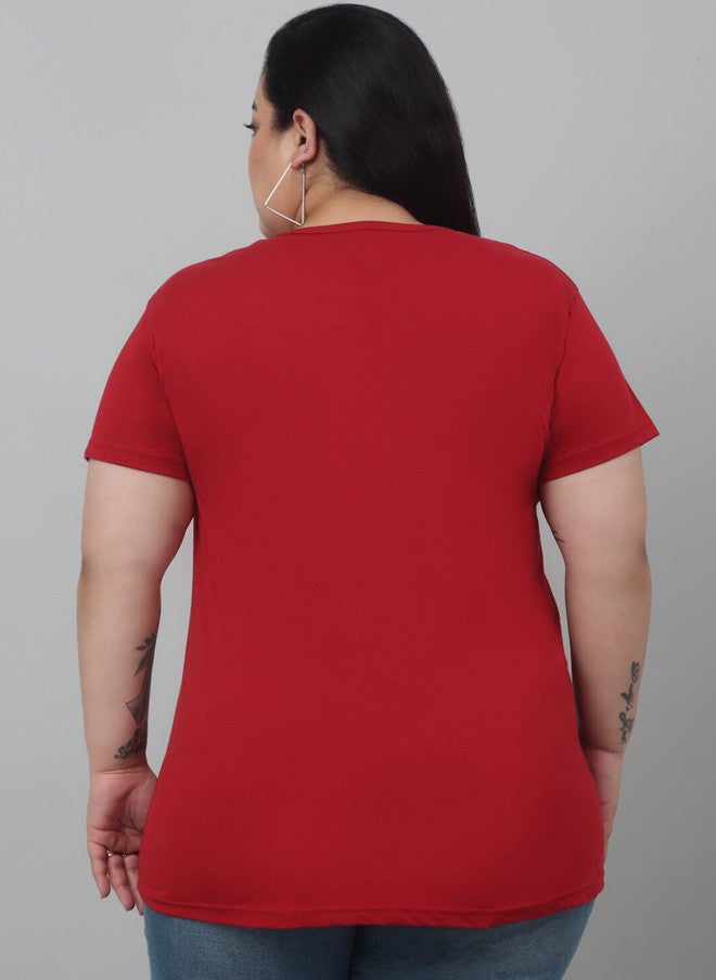 Trend Level Plus Size Typography Printed Cotton T-shirt - Image 4