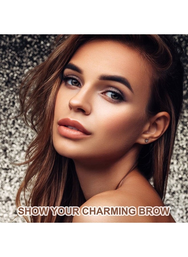 Simpout Eyebrow Stamp Stencil Kit for Beginner - Simpout Eye Brow Stamping Kit, Eyebrow Stamp Trio Kit, 29 Brow Stencils, Brow Eyebrow Kit with Sponge Applicator, Waterproof Eyebrow Kit (E04 Chocolate) - Image 2