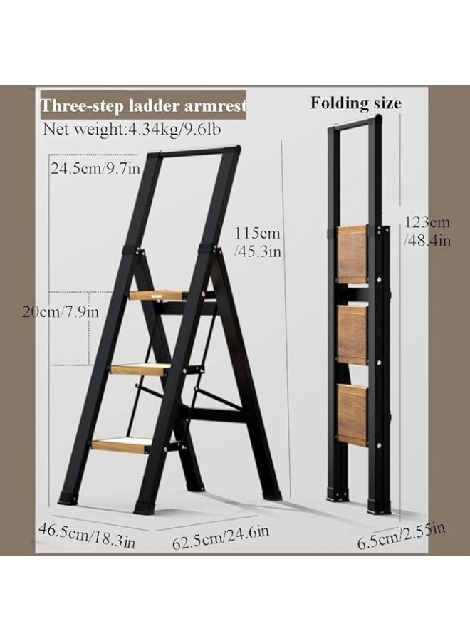 سلم منزلي 3 درجات متين و آمن و قابل للطي وسهل التخزين - Image 2