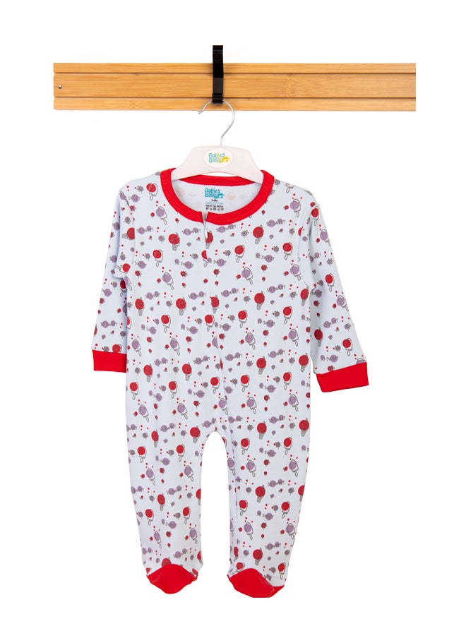 Babies Basic 100% Cotton Printed Long Sleeves Jumpsuit/Romper/Sleepsuit For Babies  - Image 1
