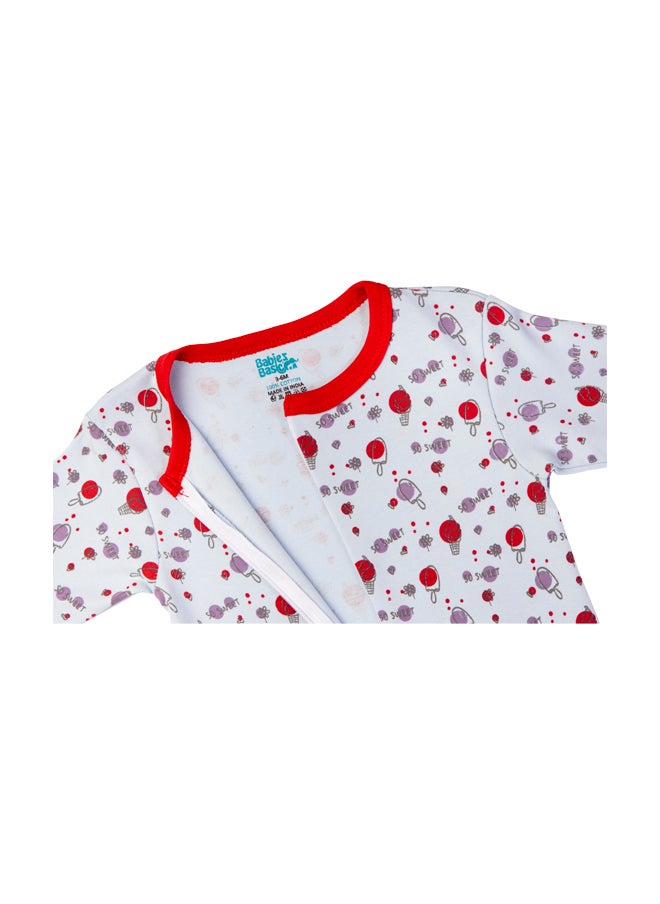 Babies Basic 100% Cotton Printed Long Sleeves Jumpsuit/Romper/Sleepsuit For Babies  - Image 4